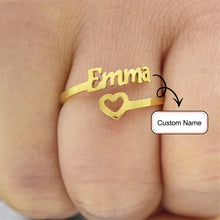 Load image into Gallery viewer, Heart Name Ring